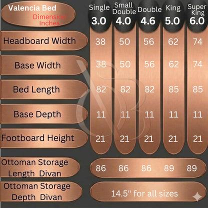 Valencia Bed UK | Luxury Heart Headboard Storage Bed | OakshireBeds