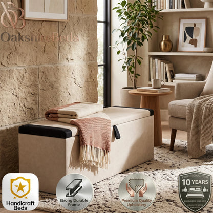 Velmont Blanket Box – Luxury Upholstered Bedroom Storage