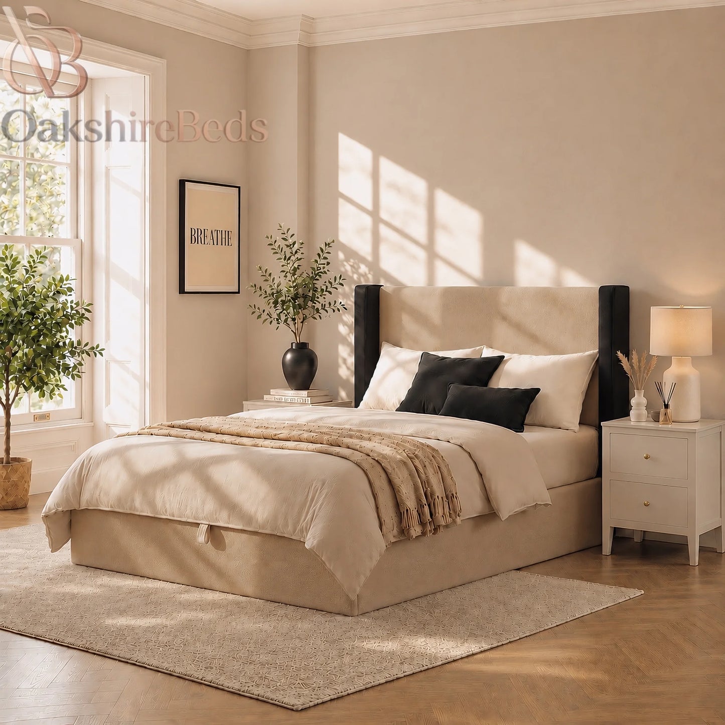 Velmont Wing Bed | Luxury Upholstered Wing Bed UK