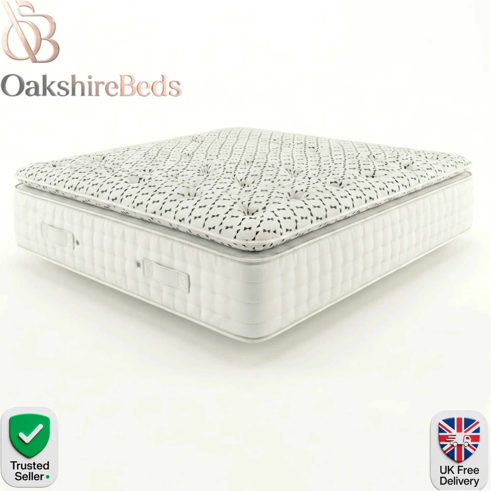 Premium 3000 pocket spring mattress handmade in the UK, featuring a luxury pillow top for hotel-quality comfort and orthopaedic support.