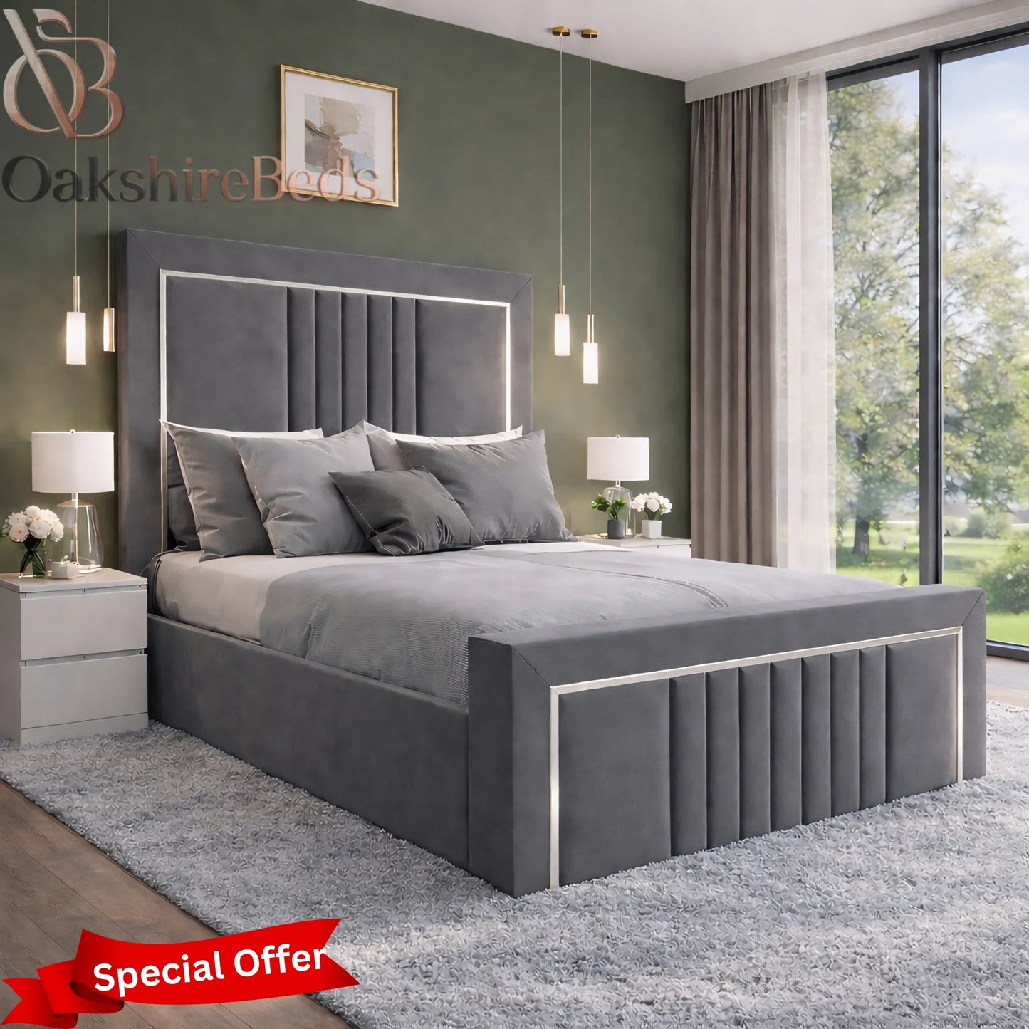 Vienna Bed – Luxury Upholstered Storage Bed Frame | OakshireBeds UK