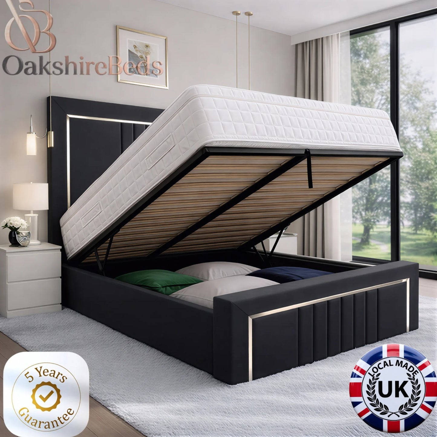 Vienna Bed – Luxury Upholstered Storage Bed Frame | OakshireBeds UK