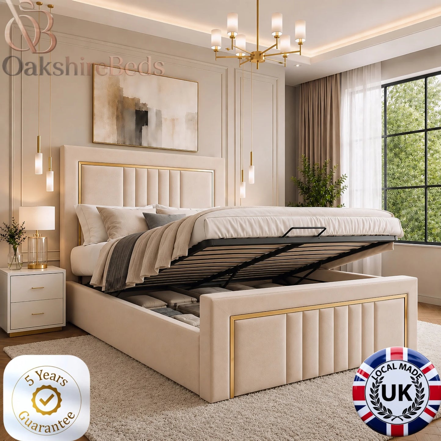 Vienna Bed – Luxury Upholstered Storage Bed Frame | OakshireBeds UK