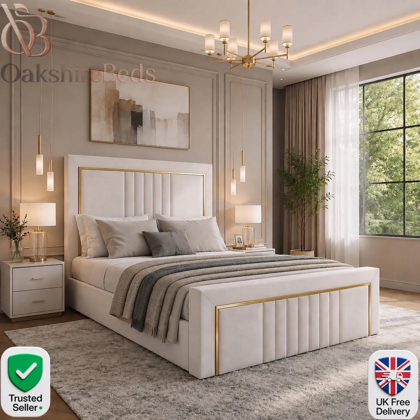 Vienna Bed – Luxury Upholstered Storage Bed Frame | OakshireBeds UK