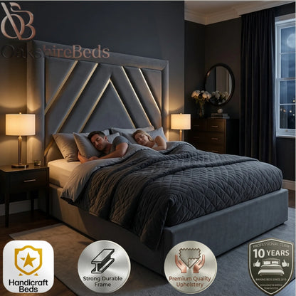 Zaria Trim Storage Bed UK | Luxury Upholstered Ottoman & Divan Bed | OakshireBeds