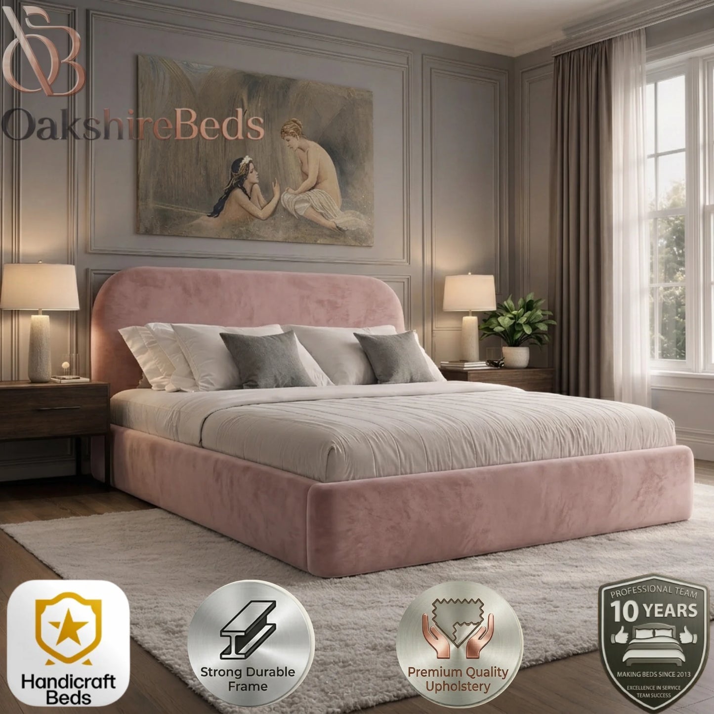 Zerra Bouclé Bed – Cream Bouclé Upholstered Ottoman Storage Bed | OakshireBeds UK