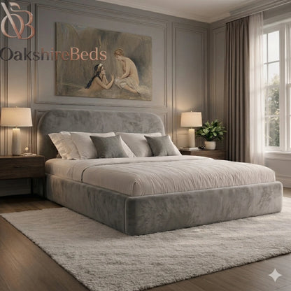Zerra Bouclé Bed – Cream Bouclé Upholstered Ottoman Storage Bed | OakshireBeds UK