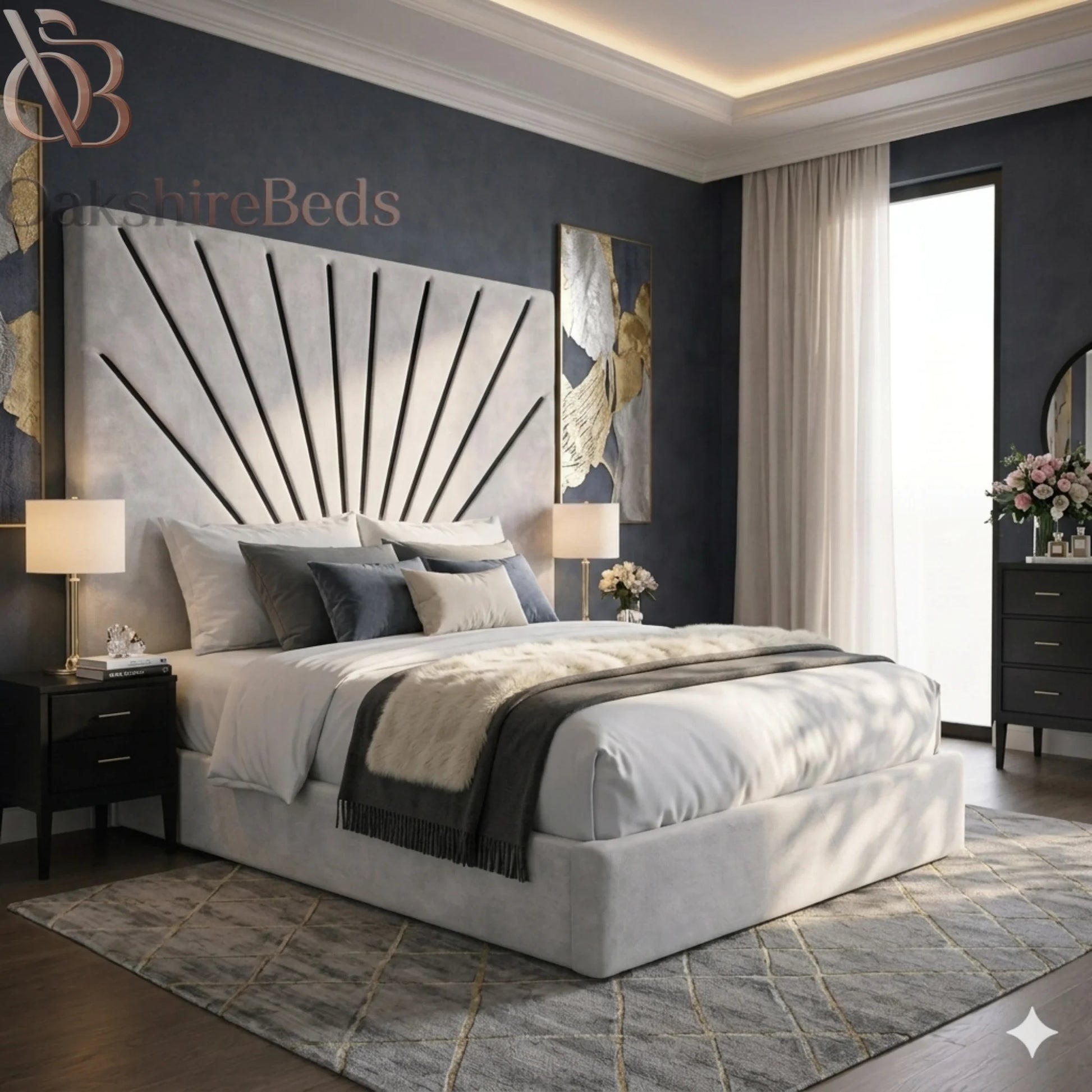 Zofia Bed size chart showing single double king and super king bed dimensions UK