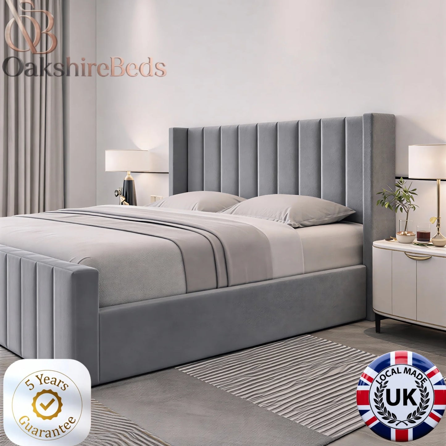 Luxury Upholstered Daisy Bed UK | Winged Headboard & Handmade Design