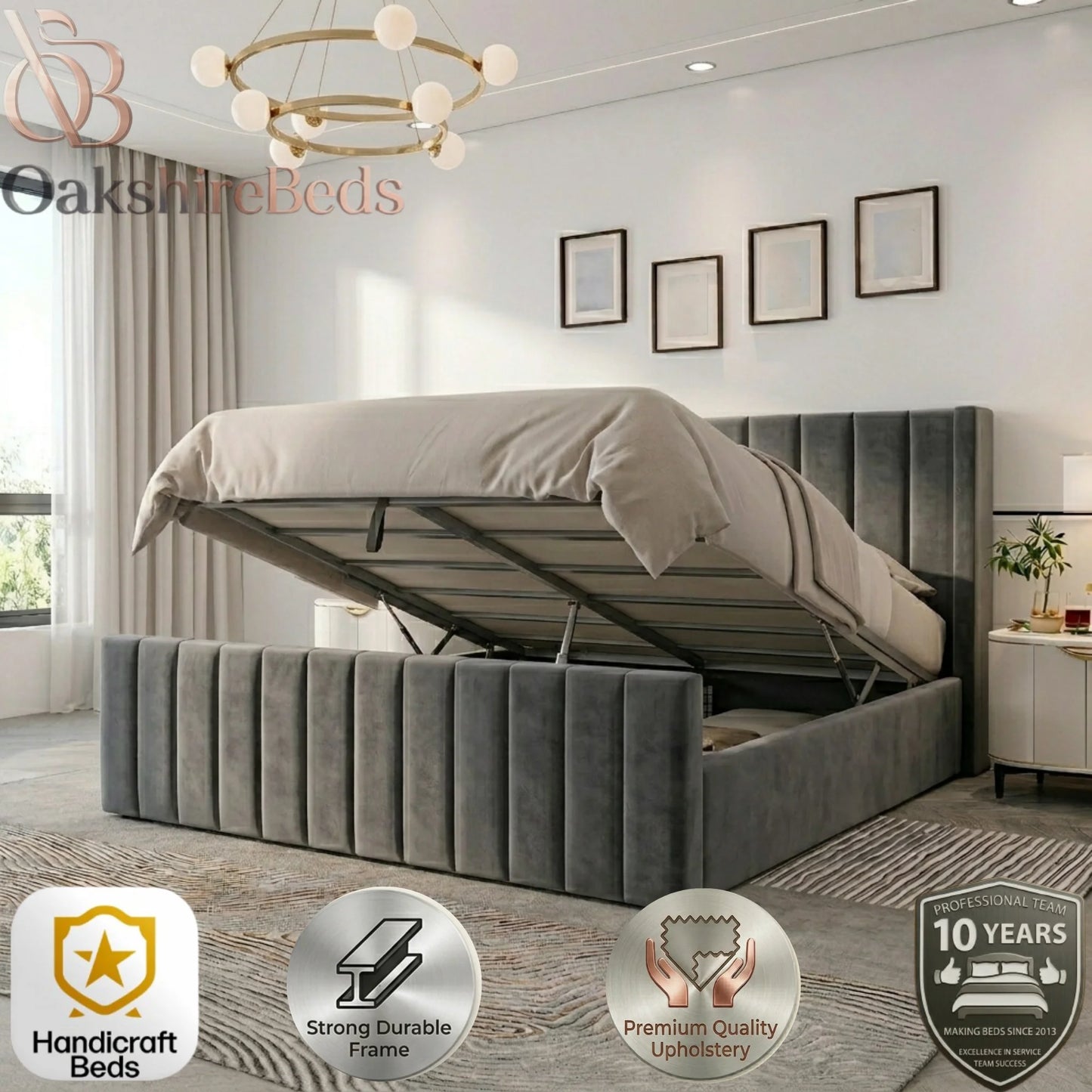 Luxury Upholstered Daisy Bed UK | Winged Headboard & Handmade Design