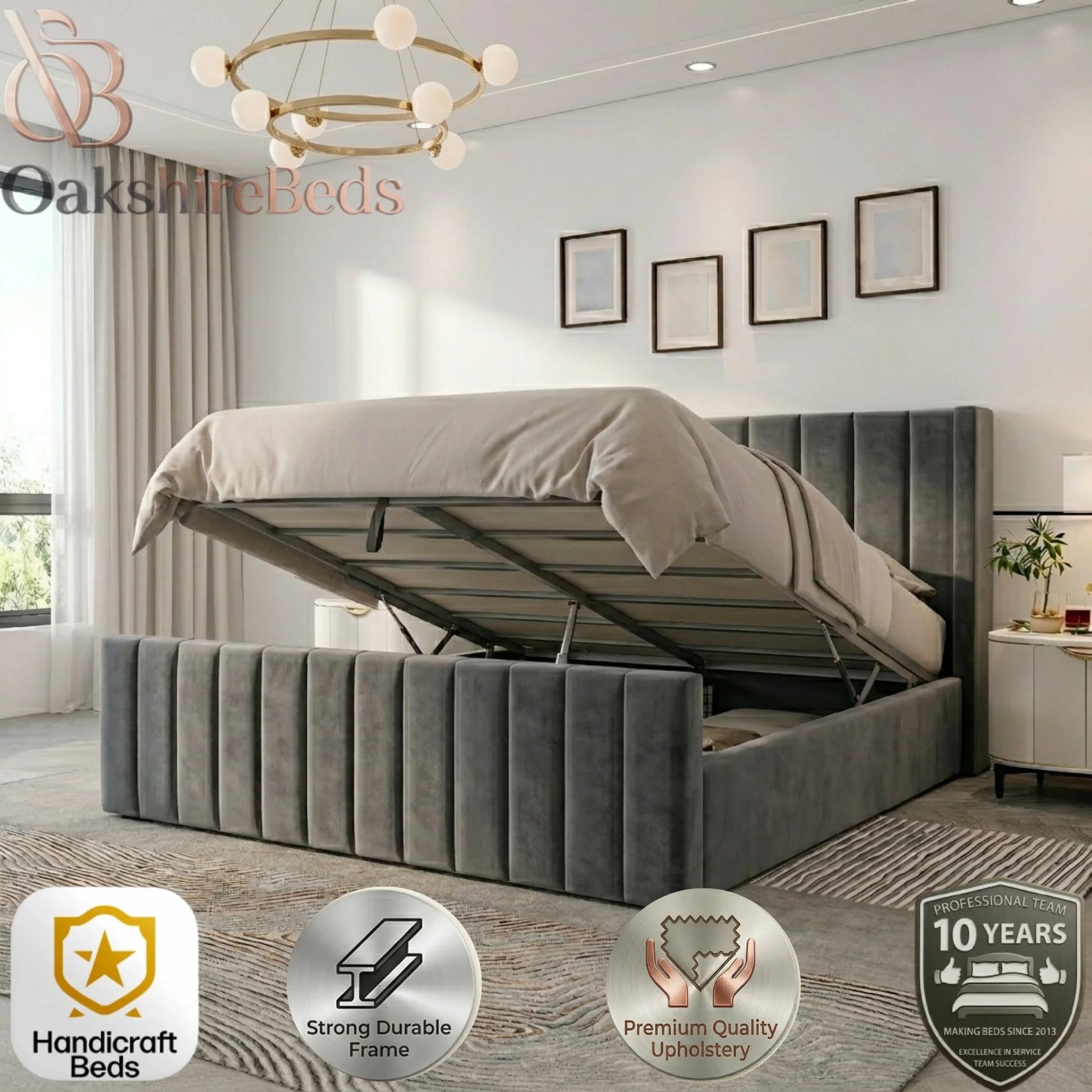Luxury Upholstered Daisy Bed UK | Winged Headboard & Handmade Design