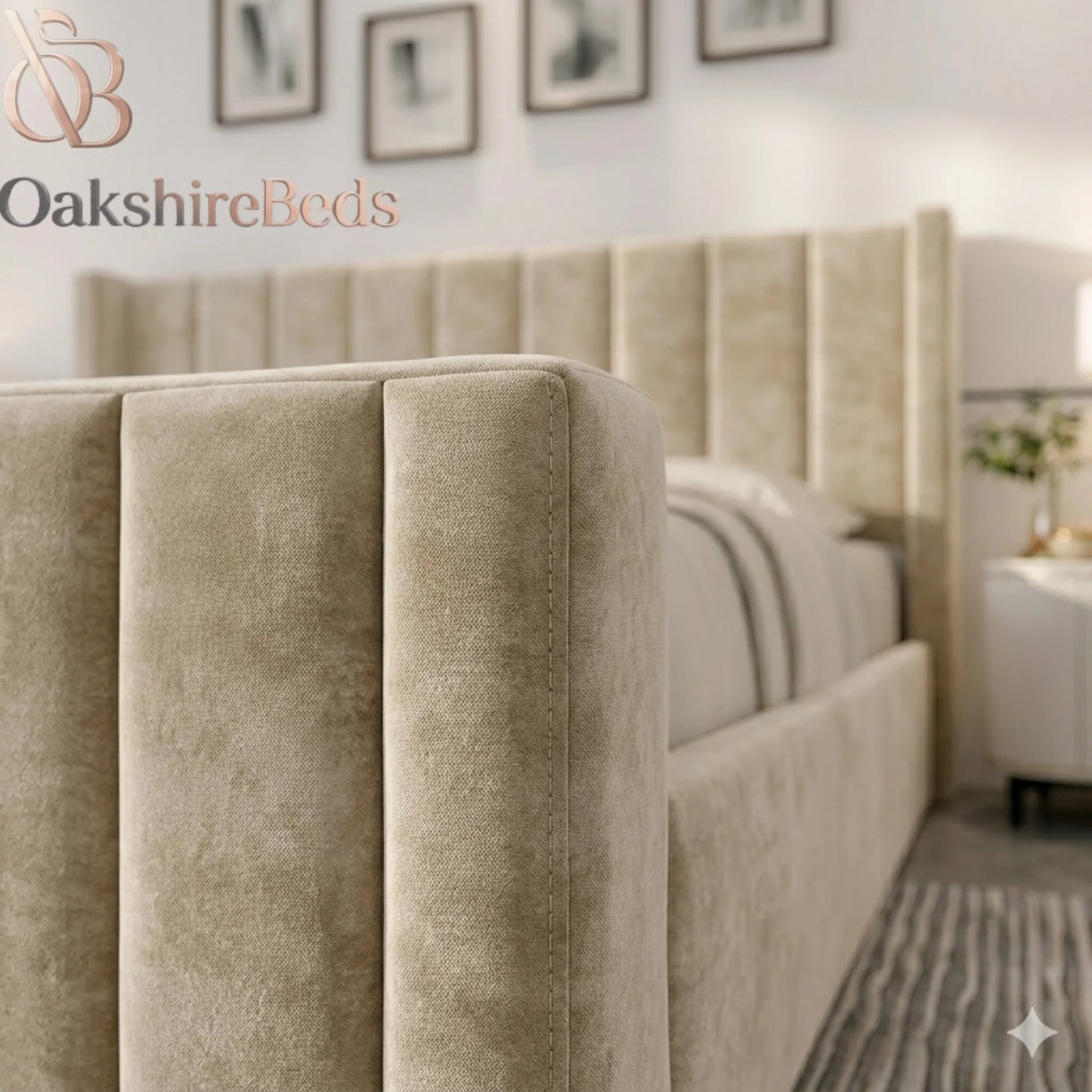 Luxury Upholstered Daisy Bed UK | Winged Headboard & Handmade Design